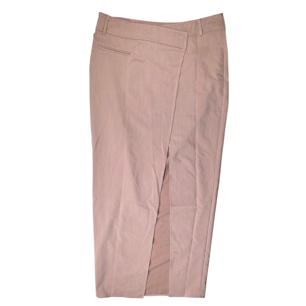 PrettyLittleThing Mocha Woven Tailored Asymmetric Maxi Skirt Womens US 8 NEW